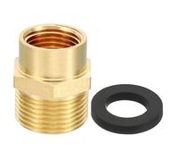 PATIKIL Brass Pipe Fitting Adapter, 2Pcs 1/2" NPT Female Thread x 3/4" G Male Thread Brass Reducer Hex Tubing Hose Connector Adaptor with Gasket for Plumbing Water Line Connection