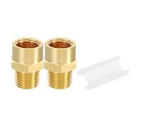 PATIKIL Brass Pipe Fitting Adapter Set, 5Pcs 1/4" NPT Male Thread x 1/4" G Female Thread Brass Reducer Hex Tubing Hose Connector Adaptor with Tape for Plumbing