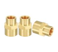 PATIKIL Brass Pipe Fittings Coupler, 3Pcs 1/8" x 1/4" NPT Female Thread Brass Hex Nipple Coupling Reducer Adapter Tubing Connector Adaptor for Water, Air, Oil, Gas Line System