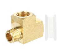 PATIKIL Brass Tee Fitting, 2Pcs 1/4" x 1/4" NPT Female x 1/4" NPT Male Pipe 3 Way Forged Brass Barstock Street Tee Pipe Fittings for Water Gas Refrigeration