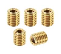 PATIKIL Brass Threaded Repair Insert Nut, 5 Pcs M10x1.5 Male to M6x1 Female Thread Sleeve Inserts Reducing Nut Adapter Reducer Screw Sleeves 12mm