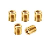 PATIKIL Brass Threaded Repair Insert Nut, 5 Pcs M5x0.8 Male to M3x0.7 Female Thread Sleeve Inserts Reducing Nut Adapter Reducer Screw Sleeves 6mm