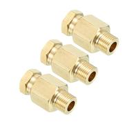 PATIKIL Brass Tube Fitting 8mm Tube OD 1/8 BSP Male Thread, 3Pcs Compression Pipe Connector Union Straight Coupling Adapter, Gold Tone