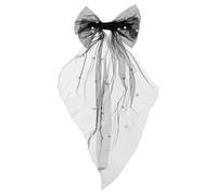 PATIKIL Bridal Pearl Hair Bow, 1 Pcs Hair Accessories for Women Long Tail Hair Bow Clips Barrettes Big Bowknot Trendy Stuff Gifts, Black
