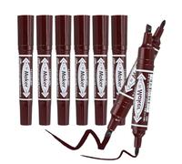 PATIKIL Broad & Fine Tip Markers, 8Pcs Oil-Based Markers Dual Tip Brush Highlighter for Adult Artists Drawing Coloring Painting Sketching, Brown (5mm/2mm)