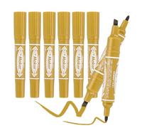 PATIKIL Broad & Fine Tip Markers, 8Pcs Oil-Based Markers Dual Tip Brush Highlighter for Adult Artists Drawing Coloring Painting Sketching, Light Yellow (5mm/2mm)