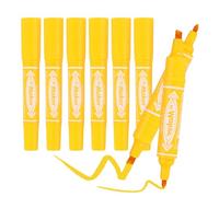 PATIKIL Broad & Fine Tip Markers, 8Pcs Oil-Based Markers Dual Tip Brush Highlighter for Adult Artists Drawing Coloring Painting Sketching, Yellow (5mm/2mm)
