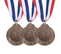 PATIKIL Bronze Award Medals 2.6 Inch, 3 Pieces Winner Award Medals 3rd Place Gold Prize Style with Neck Ribbon for Games Sports Competitions