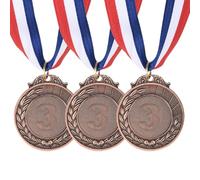 PATIKIL Bronze Award Medals 2 Inch, 3 Pieces Winner Award Medals 3rd Place Gold Prize Style with Neck Ribbon for Games Sports Competitions