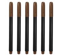 PATIKIL Brown Permanent Fabric Markers for Cloths, Permanent Markers Set Fabric Pen on Plastic Wood Stone Metal and Glass for Coloring Drawing Writing Marking, 6Pack