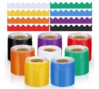 PATIKIL Bulletin Board Border, 262.5 Ft Total, 8 Roll Colorful Scalloped Borders Trim Decor for Classroom Chalkboard, Desk, Locker, Poster Board, 8 Color