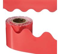 PATIKIL Bulletin Board Border, 41 Feet Poster Chalkboard Cork Decoration Trim Scalloped Borders Wall Decor for Classroom Office Locker, Red