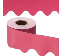 PATIKIL Bulletin Board Border, 65.5 Feet Poster Chalkboard Cork Decoration Trim Scalloped Borders Wall Decor for Classroom Office Locker, Rose Red