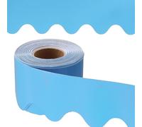 PATIKIL Bulletin Board Border, 65.5 Feet Poster Chalkboard Cork Decoration Trim Scalloped Borders Wall Decor for Classroom Office Locker, Sky Blue