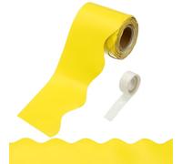 PATIKIL Bulletin Board Borders, 32.8ft Bright Yellow Border for Bulletin Board with Clear Sticky Dots Scalloped Trim for Office Party Classroom Decorations