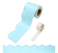 PATIKIL Bulletin Board Borders, 32.8ft Light Blue Border for Bulletin Board with Clear Sticky Dots Scalloped Trim for Office Party Classroom Decorations