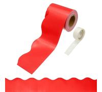 PATIKIL Bulletin Board Borders, 32.8ft Red Border for Bulletin Board with Clear Sticky Dots Scalloped Trim for Office Party Classroom Decorations