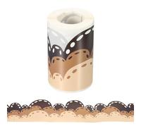 PATIKIL Bulletin Board Borders, 32.8ft Scalloped Classroom Border Trim Paper Roll Colorful Stickers Frame for Bulletin Board Classroom Decorations, Brown