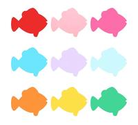 PATIKIL Bulletin Cutouts Paper, 108 Pcs Fish Shape Bulletin Board Paper Cut Outs Decorations with Adhesive Points for Classroom DIY Crafts Projects Party Supplies, Multicolored