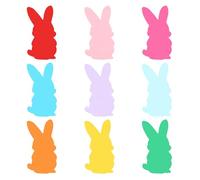 PATIKIL Bulletin Cutouts Paper, 54 Pcs Easter Bunny Shape Bulletin Board Paper Cut Outs Decorations with Adhesive Points for Classroom DIY Crafts Projects Party Supplies, Multicolored