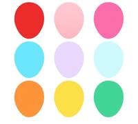 PATIKIL Bulletin Cutouts Paper, 54 Pcs Egg Shape Bulletin Board Paper Cut Outs Decorations with Adhesive Points for Classroom DIY Crafts Projects Party Supplies, Multicolored
