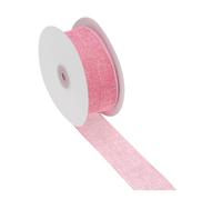 PATIKIL Burlap Fabric Ribbon, 1-1/2 Inch x 5 Yard DIY Burlap Wired Edge Ribbon Wired Decorative Ribbon for Big Bows Christmas Party Wreath Tree Decoration, Pink