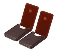 PATIKIL Business Card Holder, 2 Pcs PU Leather Business Card Pocket Slim Name Card Wallet with Magnetic Shut for Office Credit Card ID Organization, Coffee Color