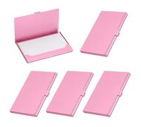 PATIKIL Business Card Holder, 5Pcs Aluminum Metal Card Case Professional Pocket Card Holder for Name Card Credit Card, Pink