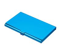 PATIKIL Business Card Holder, Aluminum Alloy Flip Cover Slim Name Cards Case for Women Men, Blue