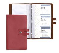 PATIKIL Business Card Holder Book 7 x 5 Inch, 2 Pack Professional Leather Business Card Organizer with 96 Capacity Organizer Binder Booklet Storage Folder for Men Women Credit ID, Red