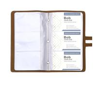 PATIKIL Business Card Holder Book 7 x 5 Inch, Professional Leather Business Card Organizer with 96 Capacity Organizer Binder Booklet Storage Folder for Men Women Credit ID, Black