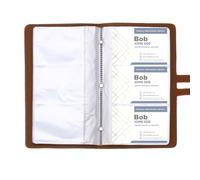 PATIKIL Business Card Holder Book 7 x 5 Inch, Professional Leather Business Card Organizer with 96 Capacity Organizer Binder Booklet Storage Folder for Men Women Credit ID Name, Red