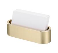 PATIKIL Business Card Holder for Desk, Metal Name Card Display Organizer Aluminum Alloy Desktop Card Stands for Office Desk Organization, Champagne Gold