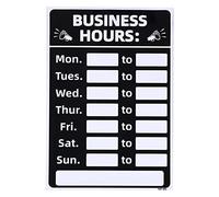 PATIKIL Business Hour Sign, 1 Set 8"x12" PVC Self Adhesive Operation Hour Changeable Store Hours Sign with Number Sticker for Store Business Shop, Black