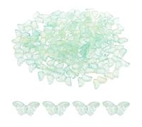 PATIKIL Butterfly Beads, 100Pcs Crystal Butterfly Beads Translucent Czech Glass Beads Spacer Bead for DIY Jewelry Making Bracelets Necklace, Green Yellow