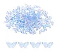 PATIKIL Butterfly Beads, 100Pcs Crystal Butterfly Beads Translucent Czech Glass Beads Spacer Bead for DIY Jewelry Making Bracelets Necklace, Purple Blue