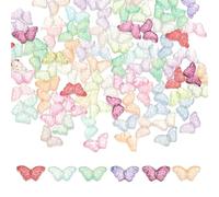 PATIKIL Butterfly Beads, 100Pcs Crystal Butterfly Beads Translucent Czech Glass Beads Spacer Bead for DIY Jewelry Making Bracelets Necklace, Red/Blue/Green/Purple/Wine/Orange