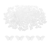 PATIKIL Butterfly Beads, 100Pcs Crystal Butterfly Beads Translucent Czech Glass Beads Spacer Bead for DIY Jewelry Making Bracelets Necklace, Pure White