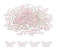 PATIKIL Butterfly Beads, 100Pcs Crystal Butterfly Beads Translucent Czech Glass Beads Spacer Bead for DIY Jewelry Making Bracelets Necklace, Green Pink