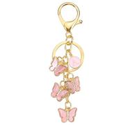 PATIKIL Butterfly Initial Letter Keychain, Alphabet A Personalized Metal Pink Keyring Cute Car Keys Holder Charm for Women Birthday Gift Handbag Purse Backpack Bag Accessories