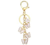 PATIKIL Butterfly Initial Letter Keychain, Alphabet A Personalized Metal White Keyring Cute Car Keys Holder Charm for Women Birthday Gift Handbag Purse Backpack Bag Accessories