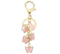 PATIKIL Butterfly Initial Letter Keychain, Alphabet D Personalized Metal Pink Keyring Cute Car Keys Holder Charm for Women Birthday Gift Handbag Purse Backpack Bag Accessories
