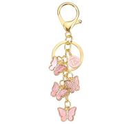 PATIKIL Butterfly Initial Letter Keychain, Alphabet E Personalized Metal Pink Keyring Cute Car Keys Holder Charm for Women Birthday Gift Handbag Purse Backpack Bag Accessories