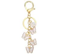 PATIKIL Butterfly Initial Letter Keychain, Alphabet K Personalized Metal White Keyring Cute Car Keys Holder Charm for Women Birthday Gift Handbag Purse Backpack Bag Accessories