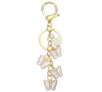 PATIKIL Butterfly Initial Letter Keychain, Alphabet N Personalized Metal White Keyring Cute Car Keys Holder Charm for Women Birthday Gift Handbag Purse Backpack Bag Accessories