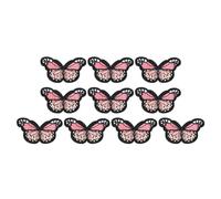PATIKIL Butterfly Iron on Patch,10 Pcs Butterfly Embroidered Applique Sew on Decorative Patches for Repair Decoration Clothing Hats Jackets Backpack, 1.7" Lx1.1 W, Red Pink