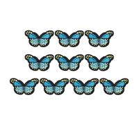 PATIKIL Butterfly Iron on Patch,10 Pcs Butterfly Embroidered Applique Sew on Decorative Patches for Repair Decoration Clothing Hats Jackets Backpacks,1.7" Lx1.1 W,Blue