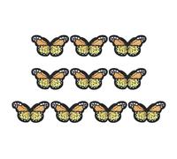 PATIKIL Butterfly Iron on Patch,10 Pcs Butterfly Embroidered Applique Sew on Decorative Patches for Repair Decoration Clothing Hats Jackets Backpack, 1.7" Lx1.1 W, Orange