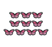 PATIKIL Butterfly Iron on Patch,10 Pcs Butterfly Embroidered Applique Sew on Decorative Patches for Repair Decoration Clothing Hats Jackets Backpack, 1.7" Lx1.1 W, Light Pink