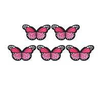 PATIKIL Butterfly Iron on Patch,5 Pcs Butterfly Embroidered Applique Sew on Decorative Patches for Repair Decoration Clothing Hats Jackets Backpack, 2.9" Lx1.8 W,Light Pink